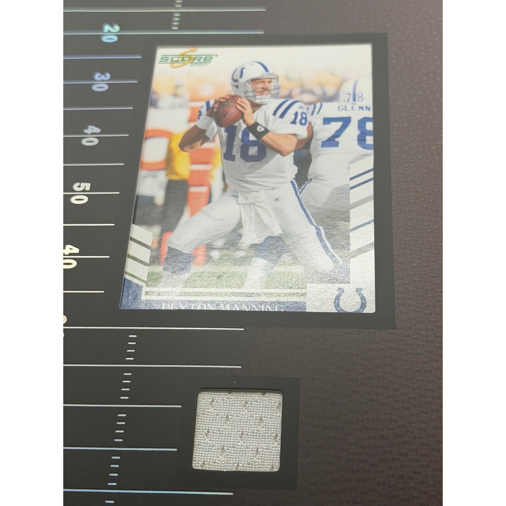 Peyton Manning Colts Authentic Game Swatch Display Score Football Card